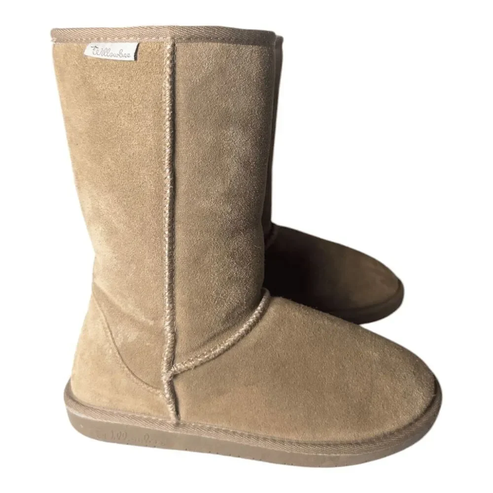 WILLOWBEE Women's 8 Inch Suede Shearling Boot Size 8